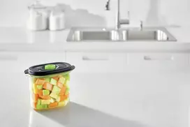 Maisto laikymo indas FoodSaver FFC023X 1,8 L ovalus Tritan, juodai permatomas, su vakuumo pompa, tinkamas plauti indaplovėje