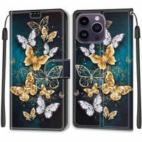 Prabangus dažytos odos dėklas piniginė knygos stiliaus apsauginis dangtelis iPhone 16 15 14 13 12 Pro Max 15Pro 16Pro iPhone11 iPhone 11 gray