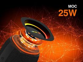 Nešiojamas stereo garsiakalbis TRACER XtraVox XL TWS BT RGB — 25W RMS, IPX6, Bluetooth 5.3, AUX, USB-A