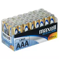 MAXELL ALKALINE LR03 AAA šarminė baterija FOIL dėžutė 32 vnt (8 pakelių po 4)