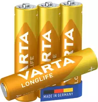 VARTA Longlife Micro AAA LR03 baterijos 4 vnt.