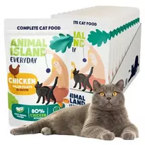 Šlapias kačių ėdalas Animal Island Everyday – Vištienos filė sultinyje, 12 x 85 g multipakas
