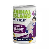 Šlapias kačių ėdalas Animal Island Everyday – Kalakutiena ir triušiena, 400 g, suaugusioms katėms, be grūdų ir sojos
