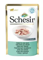 SCHESIR drebučiuose tunas su jūrų karšiu – šlapias kačių ėdalas – 50 g