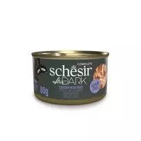 Šlapias kačių maistas Agras Pet Foods Schesir after Dark Complete Brühe 80 g – vištiena, be grūdų, be glitimo ir sojos