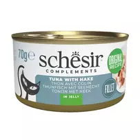 SCHESIR Complements Tunas su merlanga želėje – šlapi kačių ėdalas 70g