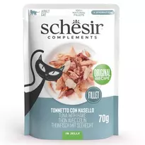 Šlapias kačių maistas Agras Pet Foods SCHESIR Tunas su stinteniu želė, 70 g, be grūdų, be sojos ir be glitimo