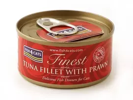 Šlapias ėdalas katėms FISH4DOGS Tuno filė su krevetėmis 70 g