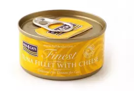 Šlapias kačių ėdalas FISH4DOGS Tun fillet su sūriu, maišelis 70 g