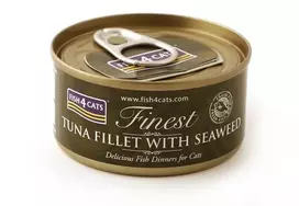 FISH4CATS Tunio filė su jūros dumbliais – šlapias ėdalas katėms – 70g