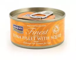 FISH4CATS Tunio filė su kalmaru – šlapias ėdalas katėms – 70 g