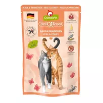 Šlapias kačių maistas Fox4Pets DeliCATessen su veršiena ir triušiu 85 g maišelis, pilnavertis pašaras, be glitimo ir sojos