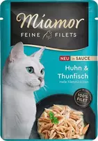 MIAMOR Fine Filets Vištiena su tunu padaže – šlapias ėdalas katėms – 100g