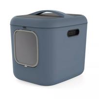 rotho Biala XL didelis plastikinis katės kraiko dėžė mėlyna su anglies filtru ir pakabinimo anga 576×499×614 mm 2,5 kg
