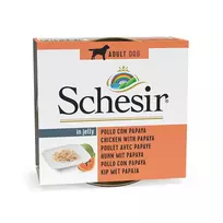 Šlapias šunų ėdalas SCHESIR Vištiena su papaja drebučiuose 150g