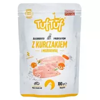 TUF TUF su vištiena ir morkomis - šlapias šunų maistas - 100g
