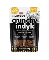 Šunų skanėstai UNISZKI Crunchy Turkey su šalaviju ir dilgėle 80 g – be grūdų, cukraus ir konservantų, dantims naudingi traškūs kąsneliai
