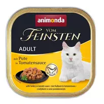 Šlapias kačių maistas Animonda Vom Feinsten kalakutiena pomidorų padaže, 100 g padėklas, be grūdų, suaugusioms katėms