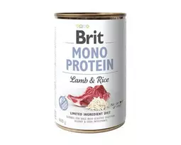 Šlapias šunų ėdalas Brit MONO PROTEIN Aviena su ryžiais 400 g skardinė – suaugusiems šunims, vieno baltymo, be konservantų