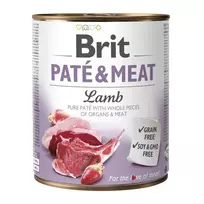 Šlapias šunų ėdalas Brit Paté & Meat su ėriena 800 g – pilnavertis konservuotas maistas suaugusiems šunims