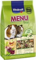 Granuliuotas pašaras jūrų kiaulytėms Vitakraft Menu Vital 1 kg – grūdų skonio, su vitaminu C, 12,5 % žalios ląstelienos, be sojų