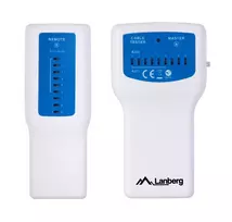 PoE kabelių testeris LANBERG NT-0402 – tinklo kabelių tikrintuvas su RJ-45/RJ-11, LED indikatoriais