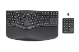 HP 960 ergonominė belaidė klaviatūra, pilno dydžio (100 %), belaidė, RF belaidė + Bluetooth, membraninė, QWERTY, juoda