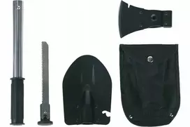 FOSCO taktinis inžinerinis įrankis 433120 su pjūklu ir kirviu, nerūdijantis plienas, 836 g, juodas
