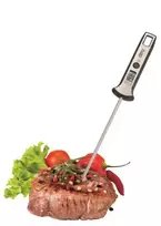 Skaitmeninis maisto termometras GEFU 21820, nerūdijančio plieno zondas, -45 iki 200 °C, 10 s atsakas, juodas