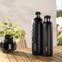 BRITA gazuoto vandens butelis 650 ml, nerūdijantis plienas, juodas, tinkamas plauti indaplovėje