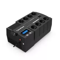 Nepertraukiamo maitinimo šaltinis CYBERPOWER BR1000ELCD – linijinis-interaktyvus UPS 1 kVA (600 W), 8x E tipo lizdai, LCD, AVR, 4 ms reakcija
