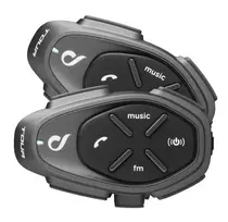 Motociklo tarpusavio ryšio komplektas INTERPHONE TOUR HD, 2 vnt., Bluetooth 4.0, veikimo atstumas 1500 m, baterija iki 20 h, juoda