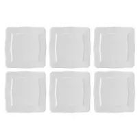 Kvadratinės pietų lėkštės LA PORCELLANA BIANCA Florentina White 26,5 cm – 6 vnt. rinkinys