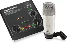 Mikrofonų rinkinys Behringer Voice Studio – įrašymo ir podcastų kūrimo komplektas