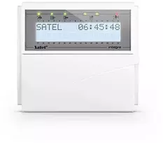 Apsaugos sistemos LCD klaviatūra Satel INT-KLCD-W, skirta INTEGRA, su baltu apšvietimu, baltos spalvos