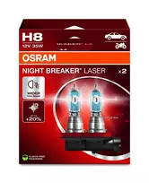 Lemputė priekiniams žibintams Ledvance Night Breaker Laser H8 12V 35W PGJ19-1