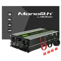 Qoltec 51923 Grynosios sinusinės bangos keitiklis Monolith | 3000W | 6000W | 24V į 230V | LCD