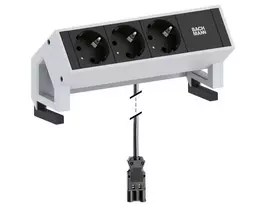 Bachmann Desk2 kištukinis lizdas 3 × F tipas aliuminis