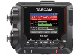 Nešiojamas garso įrašymo įrenginys Tascam FR2-AV — 2 takeliai, 2 XLR kombinuotos įvestys, USB-C sąsaja, 48–192 kHz, 24/32 bitai, microSD iki 512GB