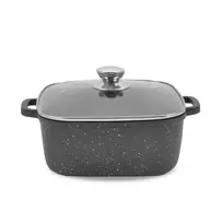 Puodas su dangčiu Maestro MR-2828, 28 cm, 8,0 l, nelipni danga, dujinėms viryklėms, kvadratinis, juodas