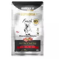 BIOFEED Euphoria Fresh Meat Adult Pork & Beef XS/S sausas maistas šunims, 0,5 kg