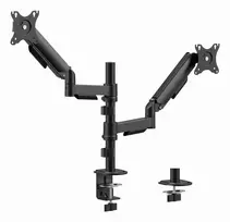 Gembird MA-DA2P-02 laikiklis dviem monitoriams ant stalo, iki 81,3 cm (32 col.), VESA 75x75–100x100, max 9 kg vienam, spaustuvas/įvorė, juodas