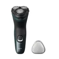 Elektrinis skustuvas Philips 3000X Series X3052/00 – rotacinis, 3 galvutės, šlapiam ir sausam skutimuisi, NiMH baterija, 45 min veikimo, trimeris, juodas/žalias