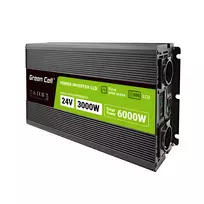 Automobilinis keitiklis Green Cell INVGC24P3000LCD 24V 3000W gryna sinusinė banga, 230V 50Hz, LCD, F tipo lizdas