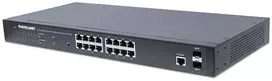 Intellinet 16 prievadų Gigabit Ethernet PoE+ žiniatinkliu valdomas jungiklis su 2 SFP prievadais, IEEE 802.3at/af, 374 W, 19 colių lentyninis