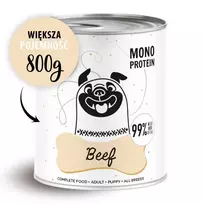 Šlapias šunų ėdalas PAKA ZWIERZAKA Pepe Beef 800 g – pilnavertis konservuotas ėdalas suaugusiems šunims, jautiena