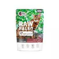 Šlapias kačių ėdalas VETEXPERT Raw Paleo Adult Sterilised Tuna 100 g pakelis