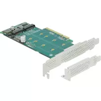 DeLOCK PCI Express x8 kortelė į 2 vidinius NVMe M.2 Key M lizdus su bifurkacija, žemo profilio formato