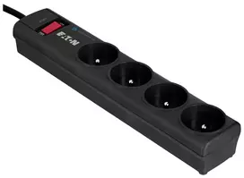 Ilgintuvas su apsauga nuo viršįtampių EATON Power Strip 4 FR — 4 lizdai, 1 m laidas, 10 A, 2500 W, LED indikatoriai