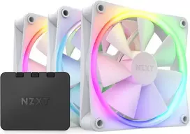NZXT F120 RGB 120 mm ARGB Reverse Blade Triple Pack - Baltas